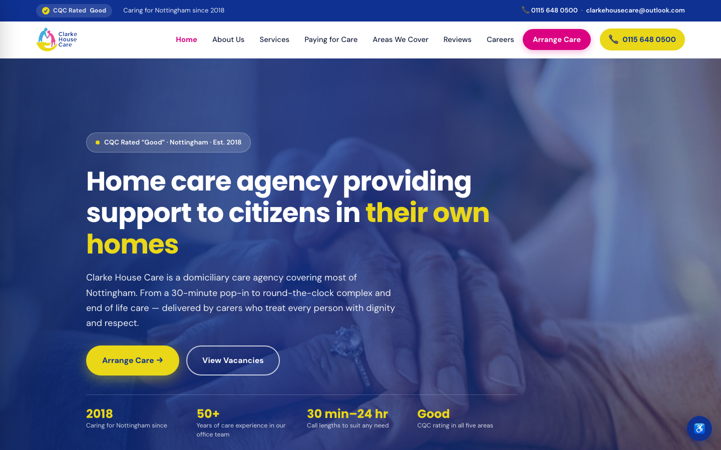 Screenshot of Clarke House Care