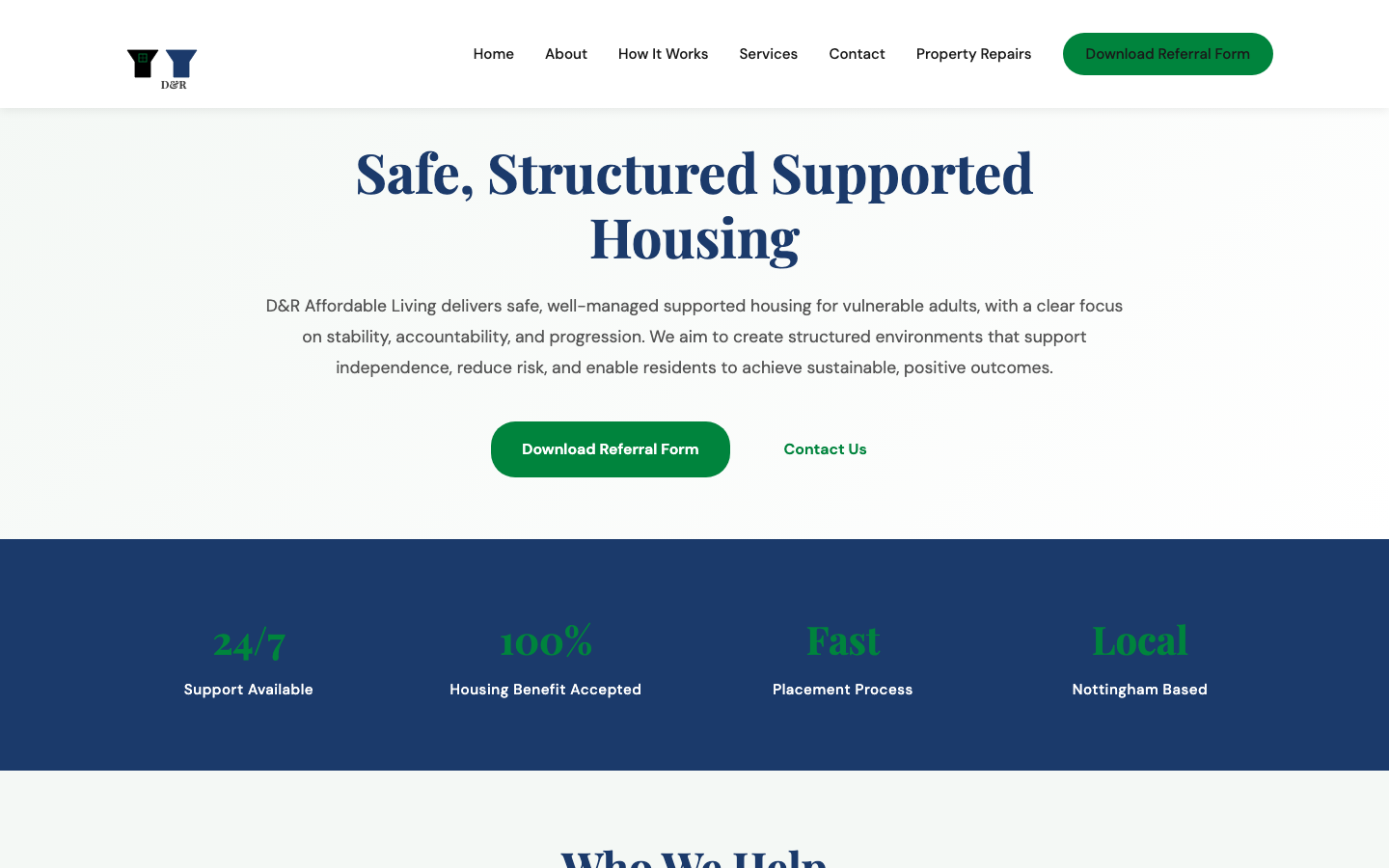 Screenshot of D&R Affordable Living